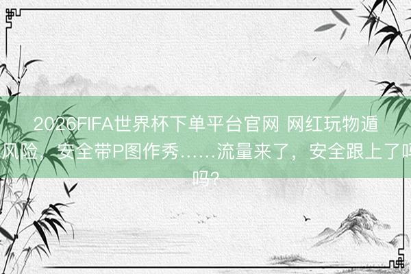 2026FIFA世界杯下單平臺(tái)官網(wǎng) 網(wǎng)紅玩物遁藏風(fēng)險(xiǎn)，安全帶P圖作秀……流量來(lái)了，安全跟上了嗎？